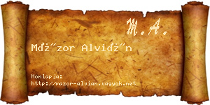 Mázor Alvián névjegykártya